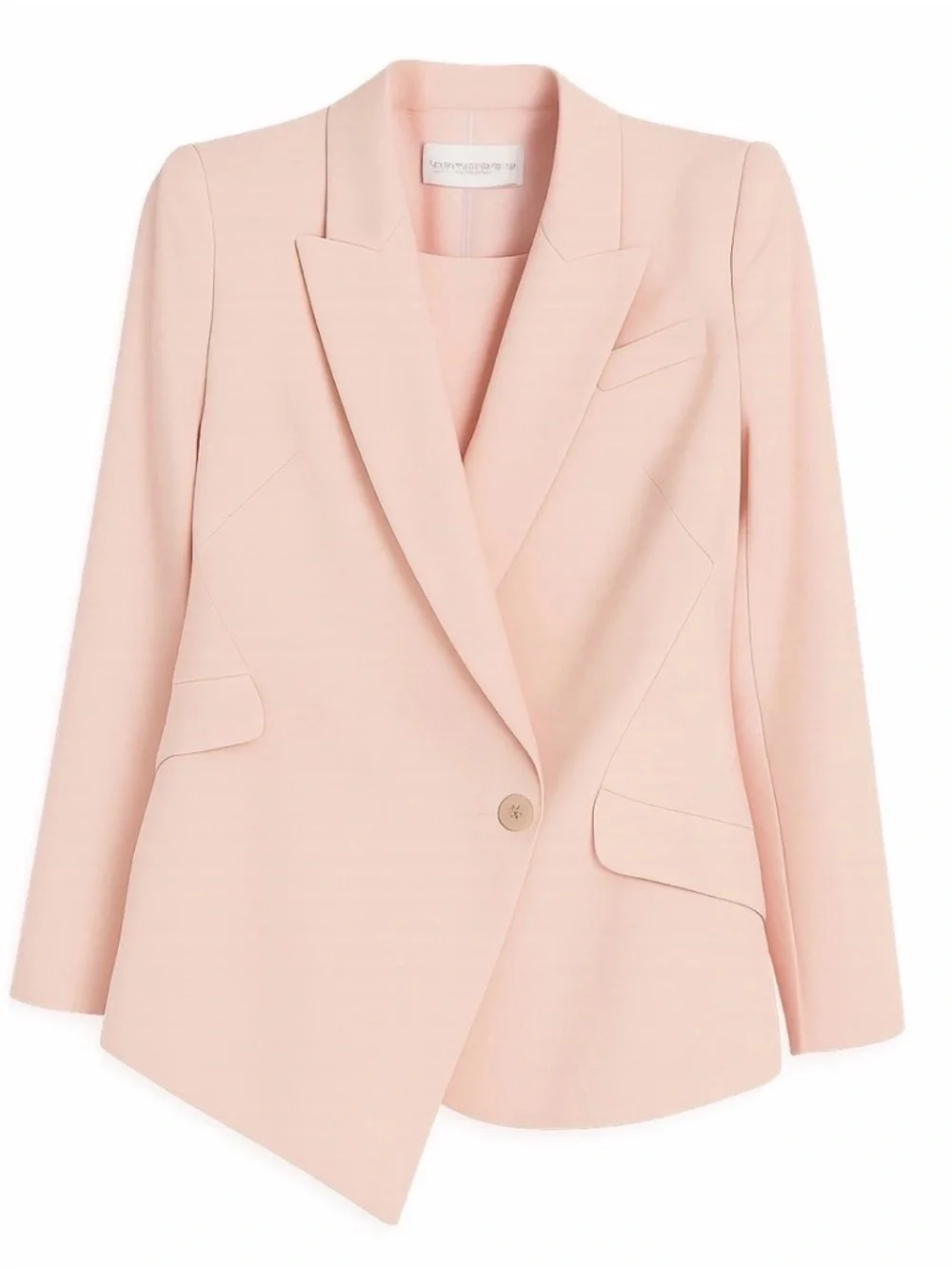 Alexander McQueen Pale Pink Tailored Blazer and Wide-Leg Pants - Picture 3 of 5